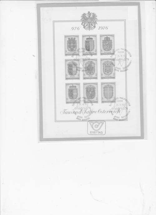 AUSTRIA - MNH + FDC SHEETS WITH POST MARKS - 1000 YEARS