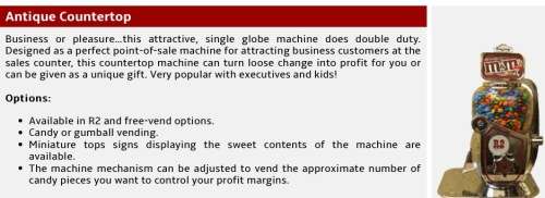 Antique Countertop  Vending Machine