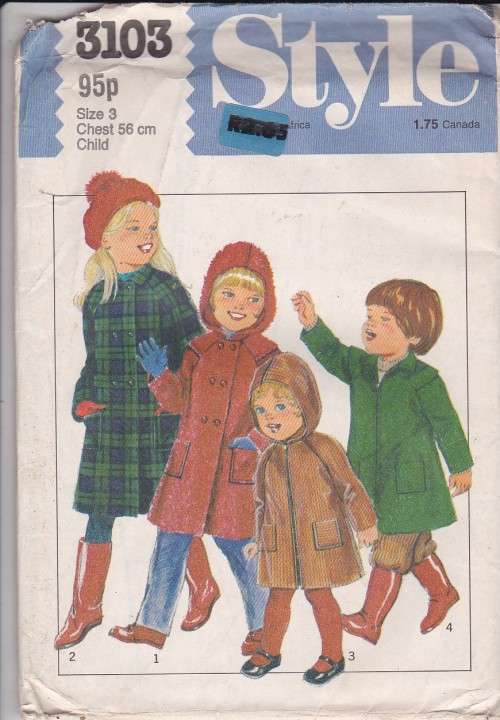 Style Kids Sewing  Pattern no 3103 Size 3