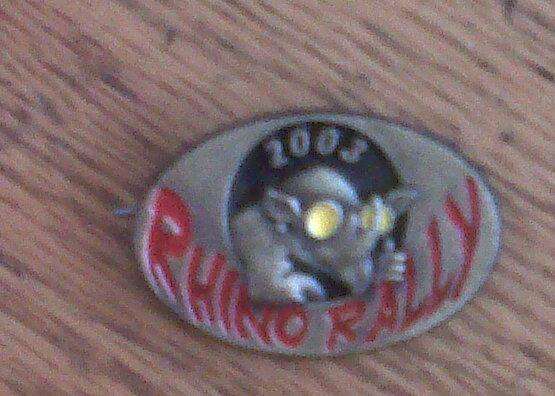 Rhino Rally(motorbike) 2003  metal badge 2nd hand not used as good as new.(no back pin)