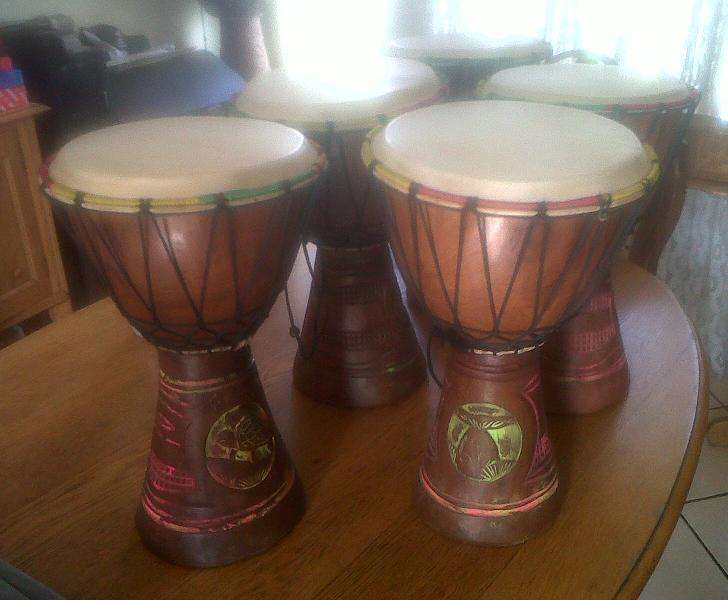 African drum - Jembe - origin Zambia -hand made 26cm w x 39cm H price per each-