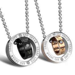Titanium couples necklace (pendant & chain) - product code TYCN063