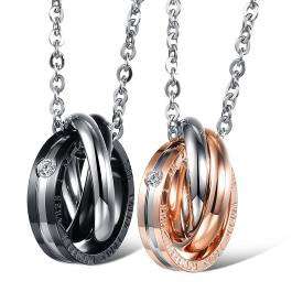 Titanium couples necklace (pendant & chain) - product code TYCN100