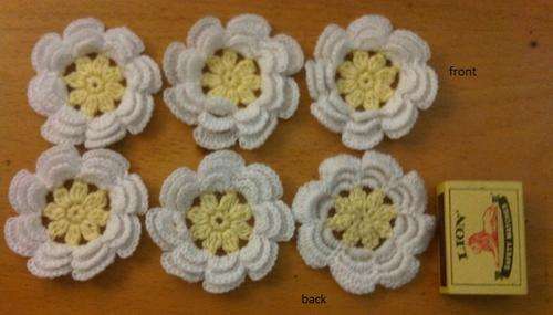 Set of 6 Hand crochet Flower   ,Craft & Sewing supplies surgestion: add button stitch to headband