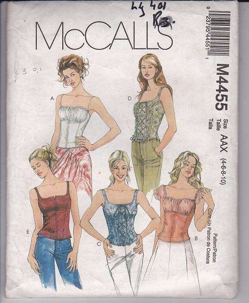 McCalls  sewing  pattern no M4455 size AAX(4-6-8-10)