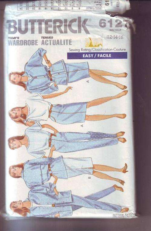 Butterich sewing pattern  ,Wardrobe Actualite  Pattern no 6127 size 's(12-16),  pattern  still facto
