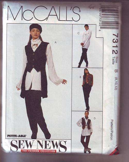 McCall's sewing  pattern   no 7312 size 8-12,  pattern  still factory folded