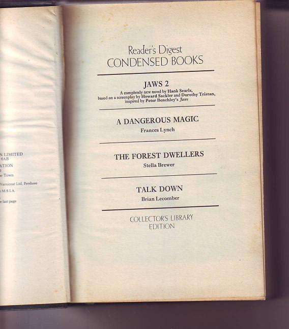 Readers Digest Condensed Book 4 in 1  H/cover Jaws 2 +3novels