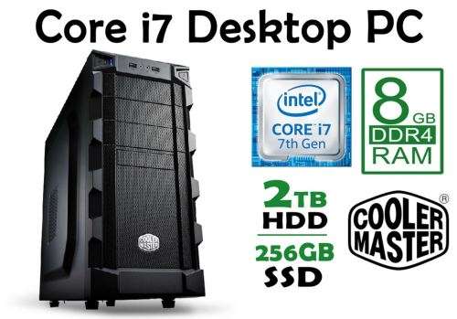 Full CoolerMaster 7th Gen Core i7 Desktop PC with SSD *Brand New*