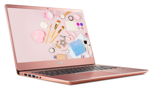 Acer Swift 3 Powerhouse - **8th gen Core i7, 12GB RAM, NVMe + HDD dual drives, full pink aluminium**