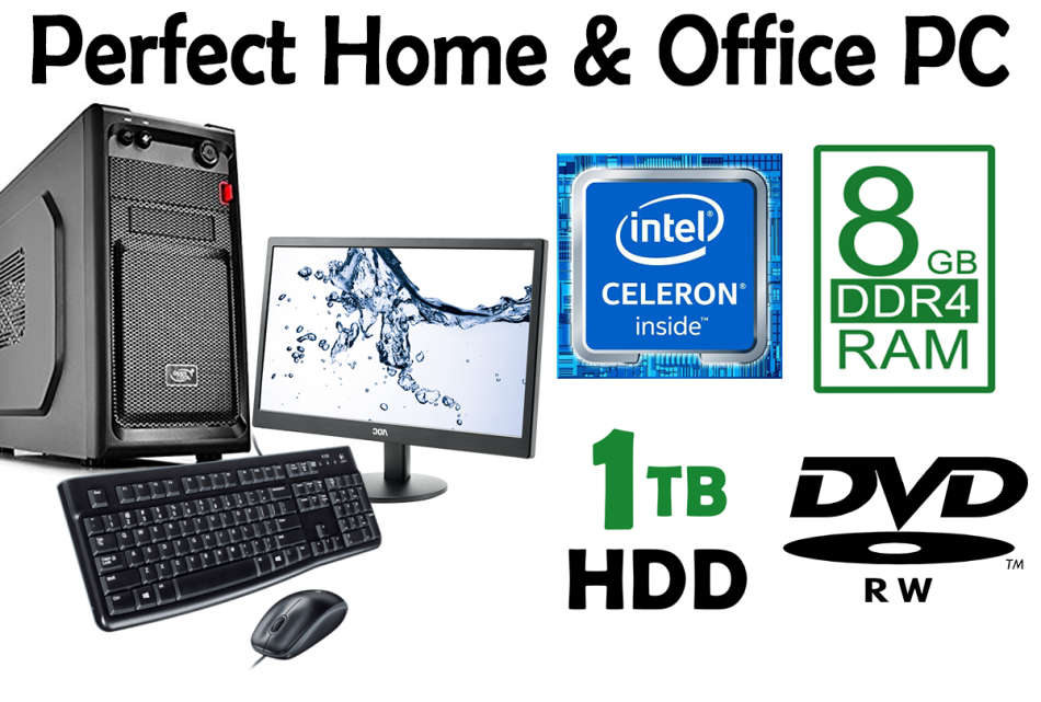 BARGAIN! Perfect home & office desktop PC - *Dual core, 8GB RAM, 1TB HDD* Screen + KB/Mouse INCLUDED