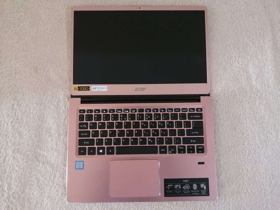 Acer Swift 3 Powerhouse - **8th gen Core i7, 12GB RAM, NVMe + HDD dual drives, full pink aluminium**