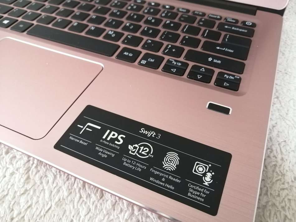 Acer Swift 3 Powerhouse - **8th gen Core i7, 12GB RAM, NVMe + HDD dual drives, full pink aluminium**