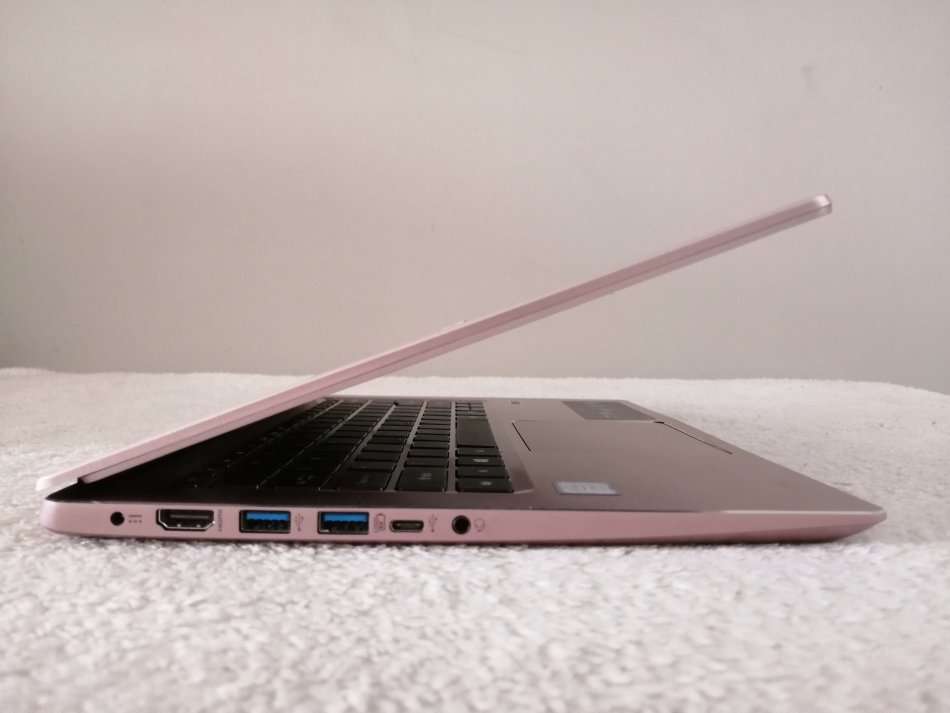 Acer Swift 3 Powerhouse - **8th gen Core i7, 12GB RAM, NVMe + HDD dual drives, full pink aluminium**