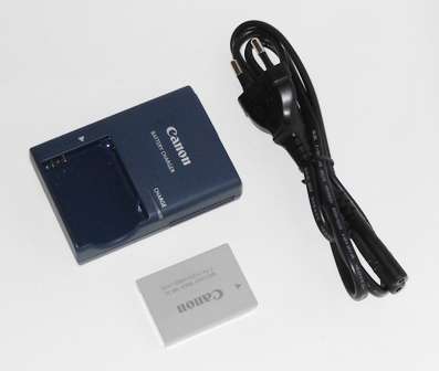 Canon CB-2LXE Charger + NB-5L Battery with power cable , Working Condition