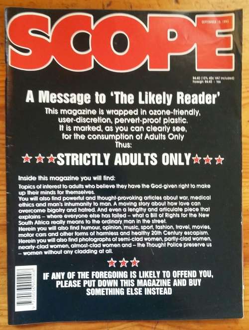 Scope Magazine Sept 18 1992 Vol 27 No 19
