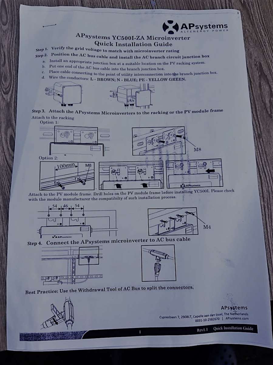 APSystems Micro Inverters 230V 500W 50HZ Model YC500i