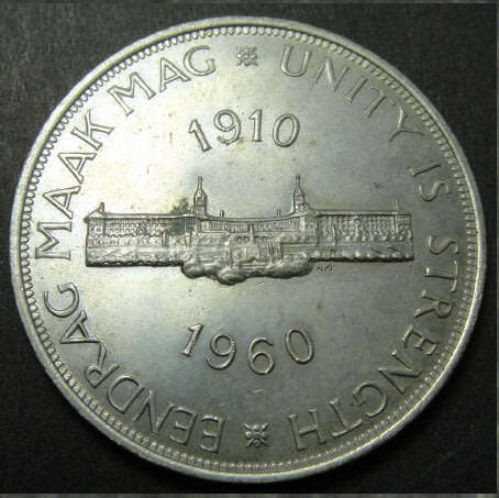 Crazy R1 Start Auction! Union of South Africa SILVER Crown (5/-) of 1960