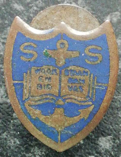 Rare Vintage Afrikaans Lapel Pin Bagde SS *WAAK EN BID - STAAN DAN VAS