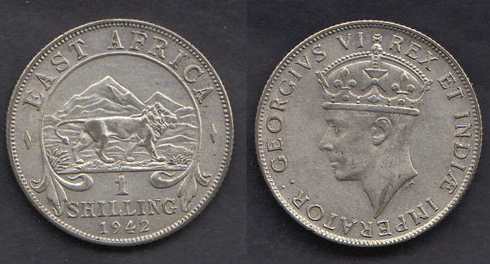 British East Africa Shilling dated 1942
