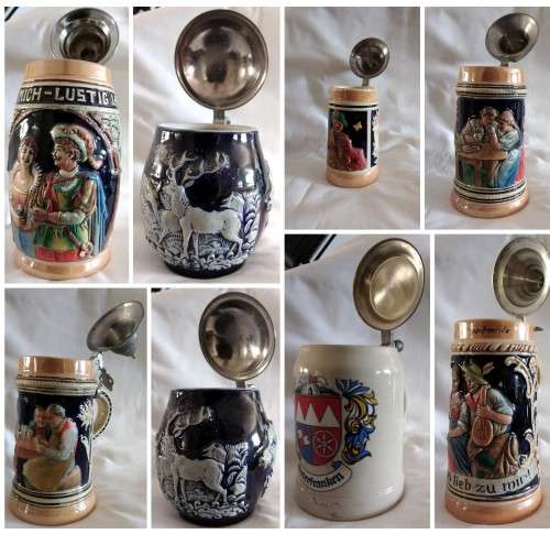 Crazy R1 Start Auction!   8 German Beer Mugs