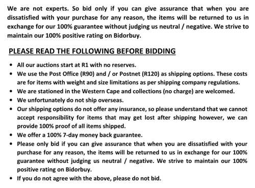 Crazy R1 Start Auction!  Pocketknife  The Linen Thread Co (SA) Ltd