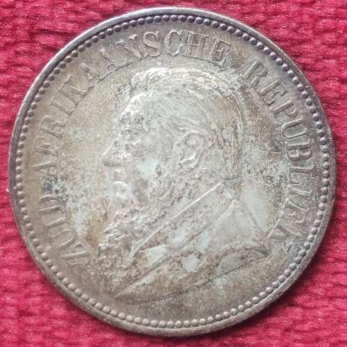 Crazy R1 Start Auction! SILVER Paul Kruger Half Crown of 1896