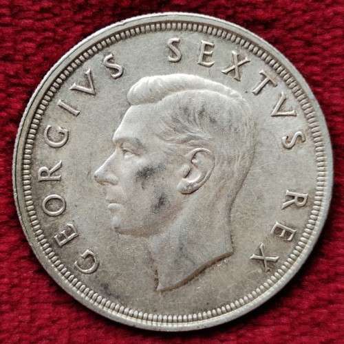 Crazy R1 Start! South Africa Silver Crown (5-Shillings) of 1948