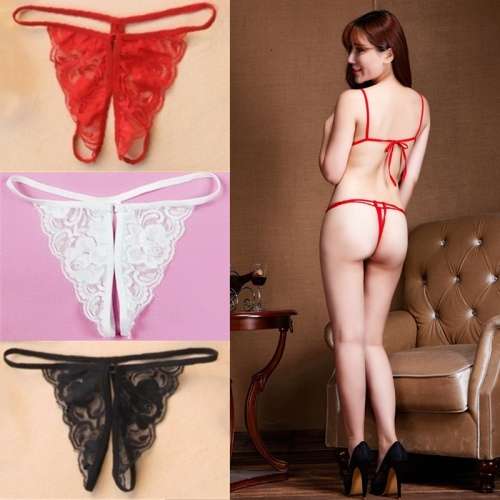 Sexy Lace Open Crotch T-Back (Body Weight 65 to 90 KG)