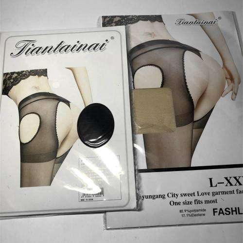 4-Side opened Pantyhose with Lace Edge