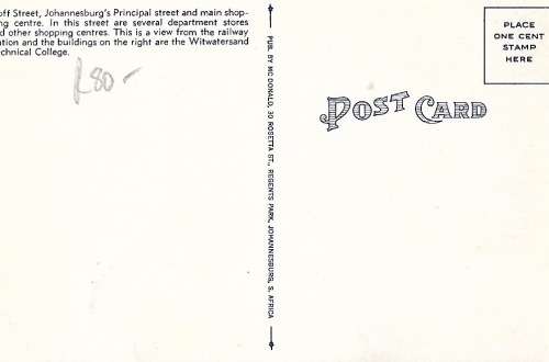 collection of Four  Johannesburg Postcards