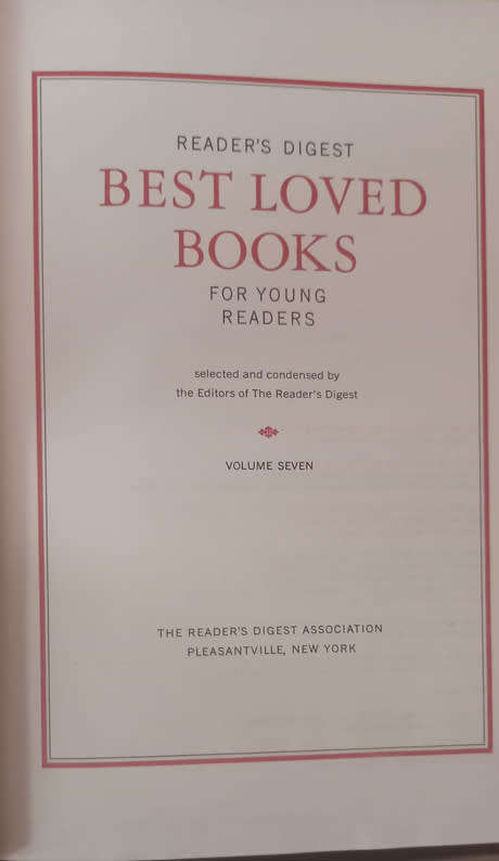 9 Volumes of Readers Digest`s Best Loved Books for Young Readers 1968