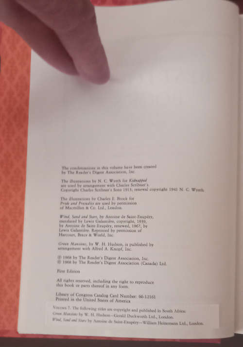 9 Volumes of Readers Digest`s Best Loved Books for Young Readers 1968