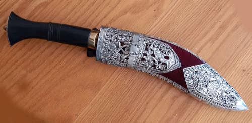 Officers Kukri with Silver Filigree sheath