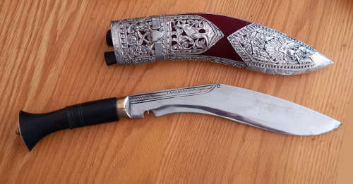 Officers Kukri with Silver Filigree sheath
