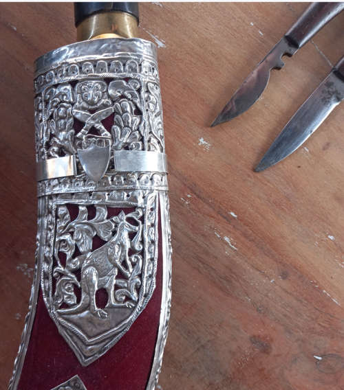 Officers Kukri with Silver Filigree sheath