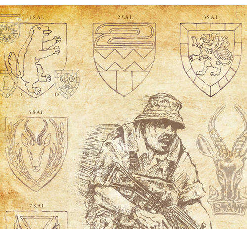 SADF Infantry Battalion Flashes Poster 1956 - 1989