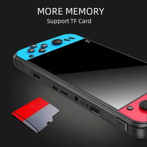 Black Hawk X16 Handheld Video Game Console 6.5 Inch 8G Retro Game  Blue and Red