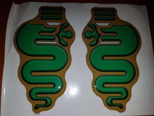 GREEN ALFA ROMEO SERPANT BUBBLE DECAL * FREE SHIPPING IN SA *