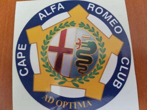 CAPE ALFA ROMEO CLUB LICENSE DISC DECAL  * FREE SHIPPING IN SA *