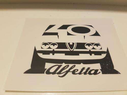 ALFA ROMEO ALFETTA 40 ANNIVERSARY DECAL  * FREE SHIPPING IN SA *