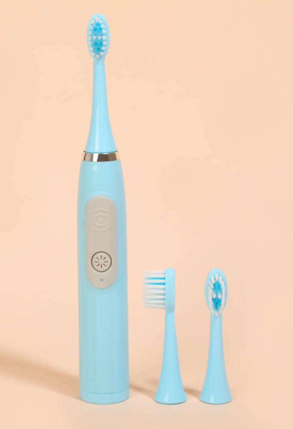 1pc Electronic Brush & 3pcs Brush Head (WHITE COLOUR)