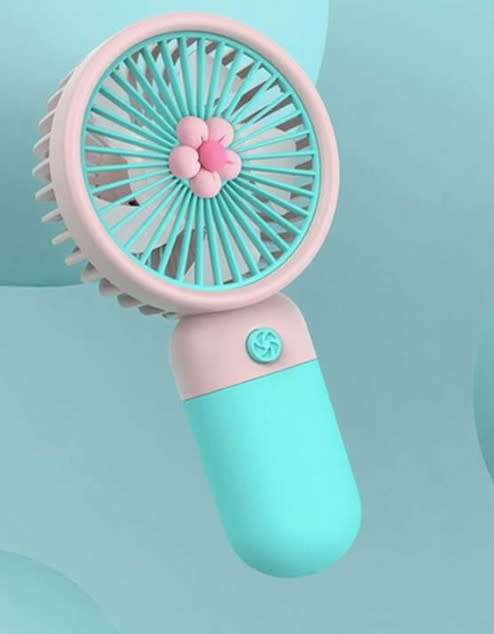 1pc Women`s Mini Usb Handheld Fan With Data Cable