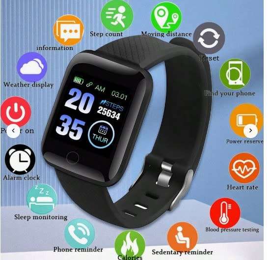 One Unisex Black Silicone Watch Band Multifunctional Smart Watch With 1.44 Inch Touch Screen