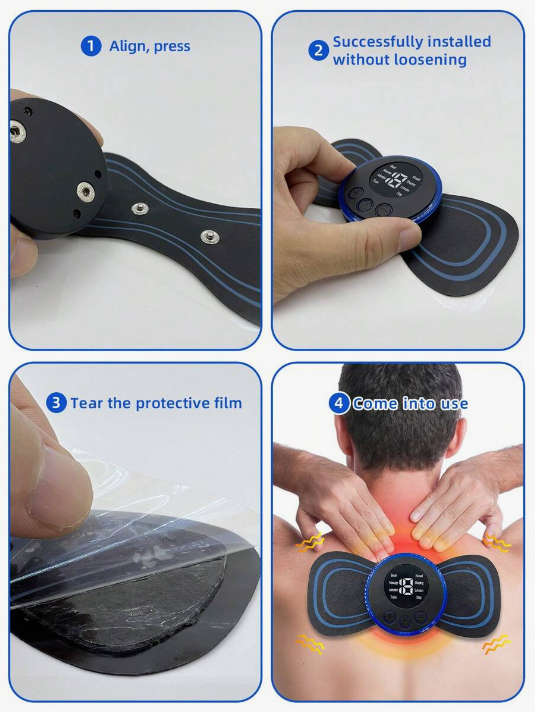 Physical Wireless Tens Ems Massager Electric Smart Fitness Body Silicone Neck Back Full Body Massag