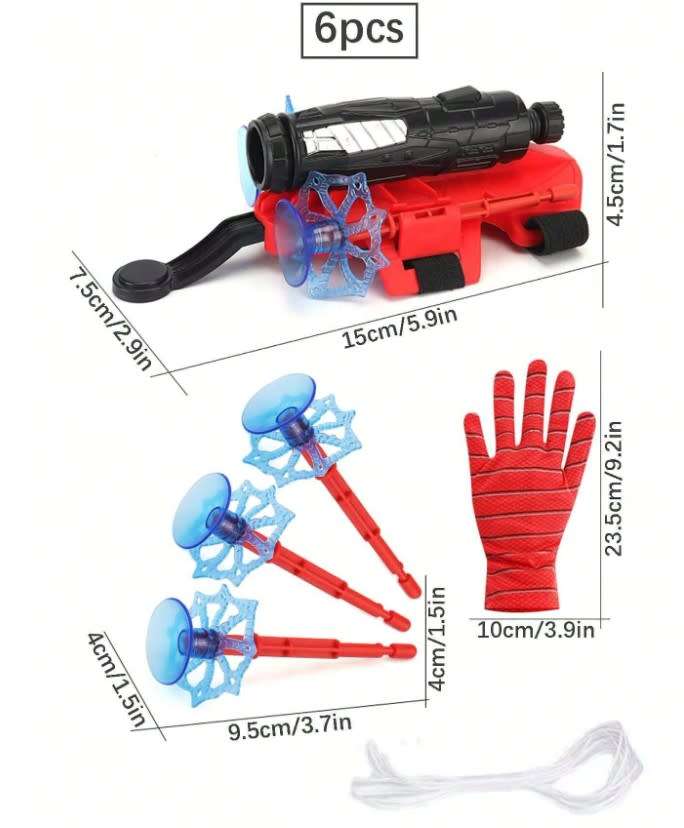 Soft Bullet Gun Launcher, Hero Glove Web-Shooter Wristband Sling And Suction Cup Toy