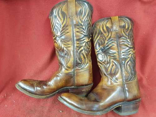 Vintage DAN POST Cowboy Boots Size 8 Made in Spain