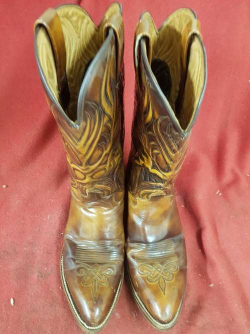 Vintage DAN POST Cowboy Boots Size 8 Made in Spain