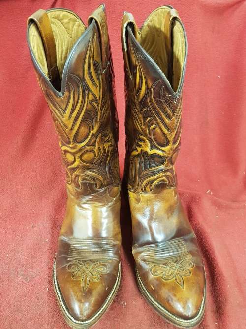 Vintage DAN POST Cowboy Boots Size 8 Made in Spain