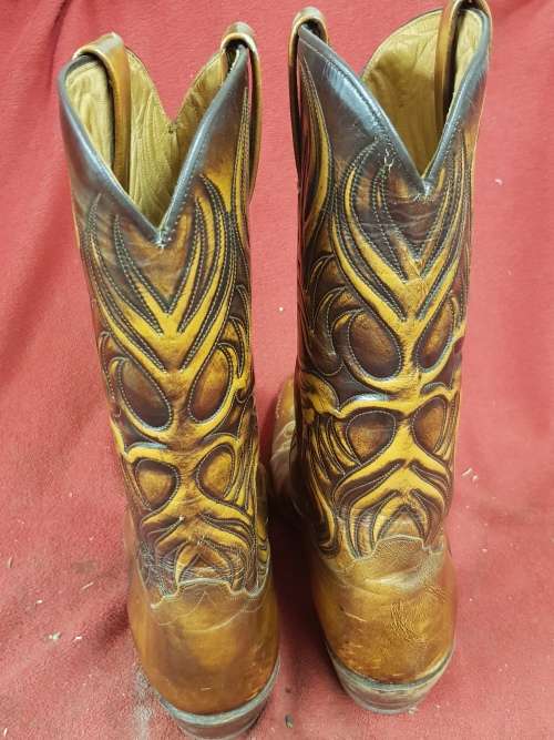Vintage DAN POST Cowboy Boots Size 8 Made in Spain